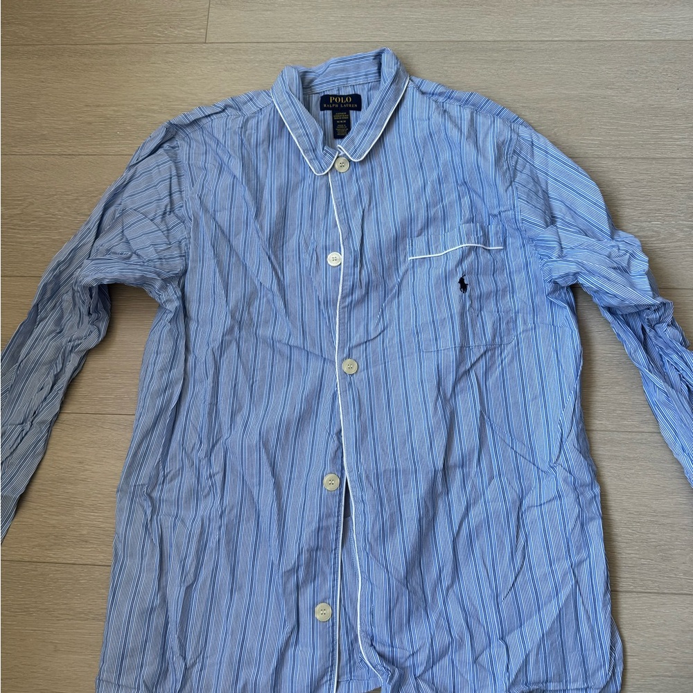 Polo by Ralph Lauren Men's Blue Striped Shirt — pajama